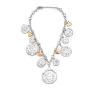NTALJC Adjustable Length Chain Heart Badge Pendant Necklace Elegant Designs Accessory for Stylish Women Ladies Casual Wear