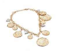 NTALJC Adjustable Length Chain Heart Badge Pendant Necklace Elegant Designs Accessory for Stylish Women Ladies Casual Wear