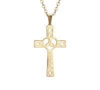 NTALJC Amulets Celtic Cross NecklEternal Knot for Men, Religous Jesus Celtic Cross - Celtic Cross Necklfor Men, Irish Cross NecklWomen Birthday