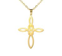 NTALJC Amulets Eternal Knot Celtic Cross NecklFor Men, Religous Jesus Celtic Cross - Men's Celtic Cross Necklace, Irish Cross NecklWomen Birthday Christmas