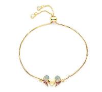NTALJC Angel Bracelet Adjustable Chain Heart Charm Lovers Gift Bracelet For Women