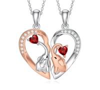 NTALJC Animal Necklace Silver Elephant Mama Bear Panda Pendant Necklace Cute Animal Jewerly Gift for Women Wife Sister Mother Daughter