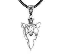 NTALJC Arrowhead Necklace Silver Wolf/Lion/Viking Arrow Pendant Necklace Jewellery Gifts for Men