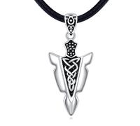 NTALJC Arrowhead Necklace Silver Wolf/Lion/Viking Arrow Pendant Necklace Jewellery Gifts for Men