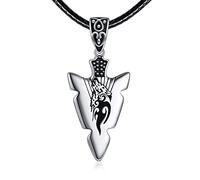 NTALJC Arrowhead Necklace Silver Wolf/Lion/Viking Arrow Pendant Necklace Jewellery Gifts for Men