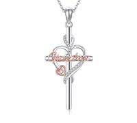 NTALJC avec croix de grand-mère en argent sterling - Cadeau pour grand-mère, mère, épouse