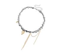 NTALJC avec pendentif à franges avec pompons en fme de cœur et perles irrégulières pour les fêtes et le quotidien