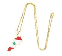 NTALJC avec pendentif carte du Liban, texture en alliage avec revêtement résistant, réglable pour les personnes à la mode