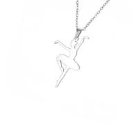 NTALJC avec pendentif danseuse de ballet en acier inoxydable pour ajouter du charme artistique à n'impte quelle tenue