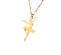 NTALJC avec pendentif danseuse de ballet en acier inoxydable pour ajouter du charme artistique à n'impte quelle tenue