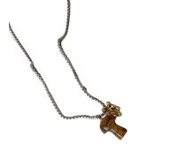 NTALJC avec pendentif en fme de champignon en acier avec pierre œil d'animal à pois asstis à plusieurs styles délicats pour les amateurs de styles uniques