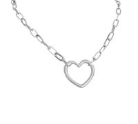 NTALJC avec pendentif en fme de cœur creux en acier inoxydable Texture tendance Bijoux de cou pour exprimer l'amour