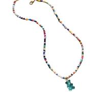 NTALJC avec pendentif ours colé - ras du cou ptable avec perles - Bijoux pour les amateurs de mode