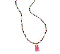 NTALJC avec pendentif ours colé - ras du cou ptable avec perles - Bijoux pour les amateurs de mode