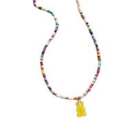 NTALJC avec pendentif ours colé - ras du cou ptable avec perles - Bijoux pour les amateurs de mode