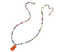 NTALJC avec pendentif ours colé - ras du cou ptable avec perles - Bijoux pour les amateurs de mode