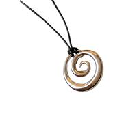 NTALJC avec pendentif rond creux en alliage avec chaîne réglable pour femme, accessoire de mode adapté aux tenues d'automne et d'hiver