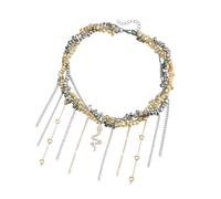 NTALJC avec pendentif serpent avec pompons en fme de cœur et perles irrégulières pour les fêtes et le quotidien