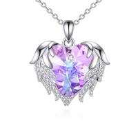 NTALJC Axolotl/Koala/Fox/Dog/Dragon/Angel Wings Necklace Silver Heart Pendant Necklace Cute Animal Love Jewellery Gift For Women