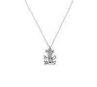 NTALJC Bear Shape Cute Lady Chain NecklFashion Exquisite Jewelry Handmade (Gem Color :)