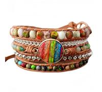 NTALJC ,Boho 7 Multi-Layer Handmade Reiki Energy Adjustable Wrap Beaded Jewellery for Wo