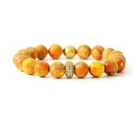NTALJC Boho Women,natural Yellow Imperial Stone Elastic Crystal Beaded s Reiki Energy Protection Diffuser Jewellery for Men Women