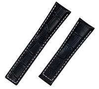 NTALJC Bracelet de montre en cuir de vache véritable 20 mm 22 m pour bracelet pour montre Heuer Carrera Monaco Aquaracer Boucle pliable