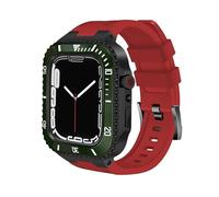 NTALJC Bracelet de montre en silicone en métal et acier inoxydable pour Band 9 8 7 45 mm 6 SE 5 4 Series 44 mm