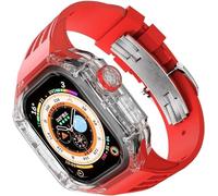 NTALJC Bracelet de montre en transparent transparent de 49 mm, 45 mm, 44 mm, pour 8 7 6 5 4 SE Series, boîtier de montre PC, bracelet de sport, fermoir en métal, kit