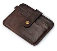 NTALJC BYeRz Men's Wallet Leather Men's Thin Wallet Short Leather Driving ID Card Set Purse Key Ring Suitable for Leisure for Gift (Color : Coffee)