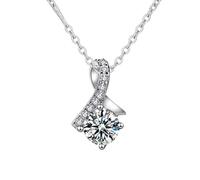 NTALJC Carat Real Moissanite Fish Tail Pendant For Women Sterling SilverSilver Wedding Party Bridal Fine Jewelry