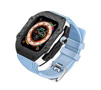NTALJC Carbon Fiber Case Fluorine Rubber Strap Modification Kit,For Ultra 49mm 45mm 44mm 9 8 7 6 5 4 SE Upgrade Replace Watch Strap Kit