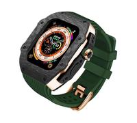 NTALJC Carbon Fiber Case Fluorine Rubber Strap Modification Kit,For Ultra 49mm 45mm 44mm 9 8 7 6 5 4 SE Upgrade Replace Watch Strap Kit