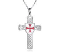 NTALJC Cardinal Cross Necklace Silver Red Bird Pendant Jewelry Gift for Women