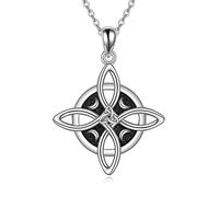 NTALJC Celtic Necklace Silver Tree of Life/Hamsa/Witches Knot/Claddagh/Viking/Pentagram/Ankh Pendant Necklace Celtic Jewelry Gift for Women