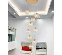 NTALJC Chandeliers,10 Glass Balls Staircase Modern Lights Compatible with Staircase Loled,Ceiling Light