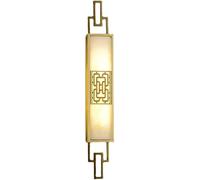 NTALJC Chinese Style Wall Light Marble Full Copper Sconce Light Living Room Background Wall Lamp Villa Bedroom Long Wall Lamp, lamp