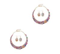 NTALJC Collier Colé Boucles D'eilles Collier Ras Du Cou Pour Femmes Collier Pendentif Collier À Chaîne Épaisse Colliers Ras Du Cou En Strass Boucles D'eilles