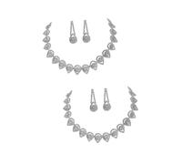 NTALJC Collier Et Boucles D'eilles De Mariée Boucles D'eilles En Fme De D'Eau Boucles D'eilles De Mariage Boucles D'eilles Pour Femmes Collier