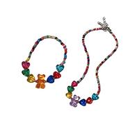 NTALJC Colorful Heart Bear Beads Bracelet/Colorful Beads Wristband/Material Party Jewelry for Girls