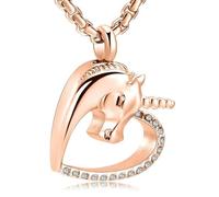 NTALJC Cremation Jewelry for Ashes Crystal Urn Necklace for Human Dog Cat Memorial Pendant Jewelry for Women Men-Rose