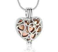 NTALJC Cremation Jewelry for Ashes Hollow Love Heart Urn Pendant for Human Stainless Steel Urn Necklaces Memorial Ash Jewelry