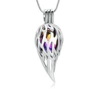 NTALJC Cremation Jewelry for Ashes Pendant Wing Hollow Ball Urn Necklaces for Loved One Memorial Gift for Women Men