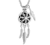 NTALJC Cremation Jewelry Urn Necklace for Ashes for Women Feather Keepsake Pendant with Ball Memory Urn Jewelry-AAA_a