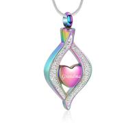 NTALJC Cremation Jewelry Urn Necklace for Ashes of Loved Ones Engraved Dad Mom Grandma Keepsake Necklace for Women-Grandma