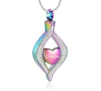 NTALJC Cremation Jewelry Urn Necklace for Ashes of Loved Ones Engraved Dad Mom Grandma Keepsake Necklace for Women-Grandpa