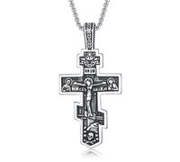 NTALJC Cross for Men Silver Cross Chain for Men Gothic Cross Pendant Mens Cross s Stainless Steel Cross for Women Goth Christian for girls