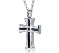 NTALJC Cross, Jewellery for Steel Memorial Locket for Men with Funnel Kit & Bag