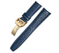 NTALJC Curved End Cowhide Woven Watchband 20mm 21mm 22mm Fit For Pilots Genuine Leather Watch Strap