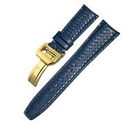NTALJC Curved End Cowhide Woven Watchband 20mm 21mm 22mm Fit For Pilots Genuine Leather Watch Strap